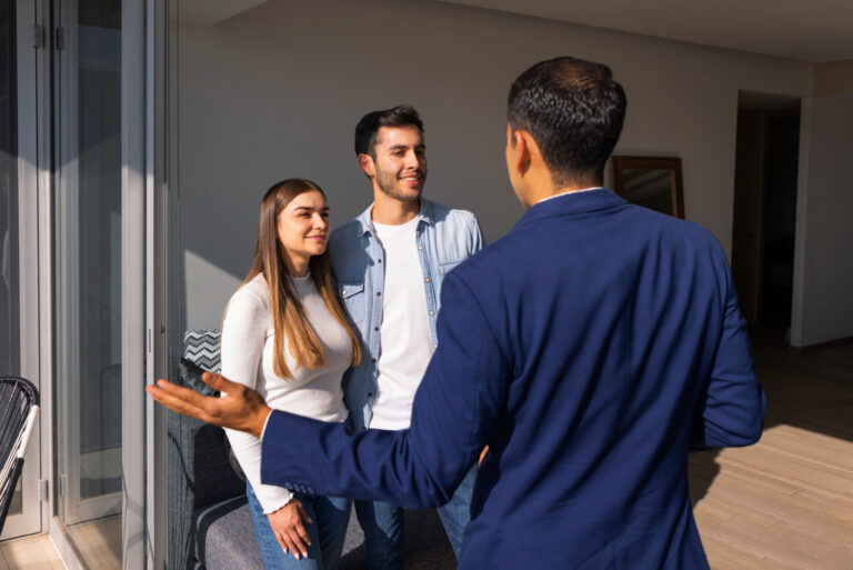 Mortgage adviser at a desk